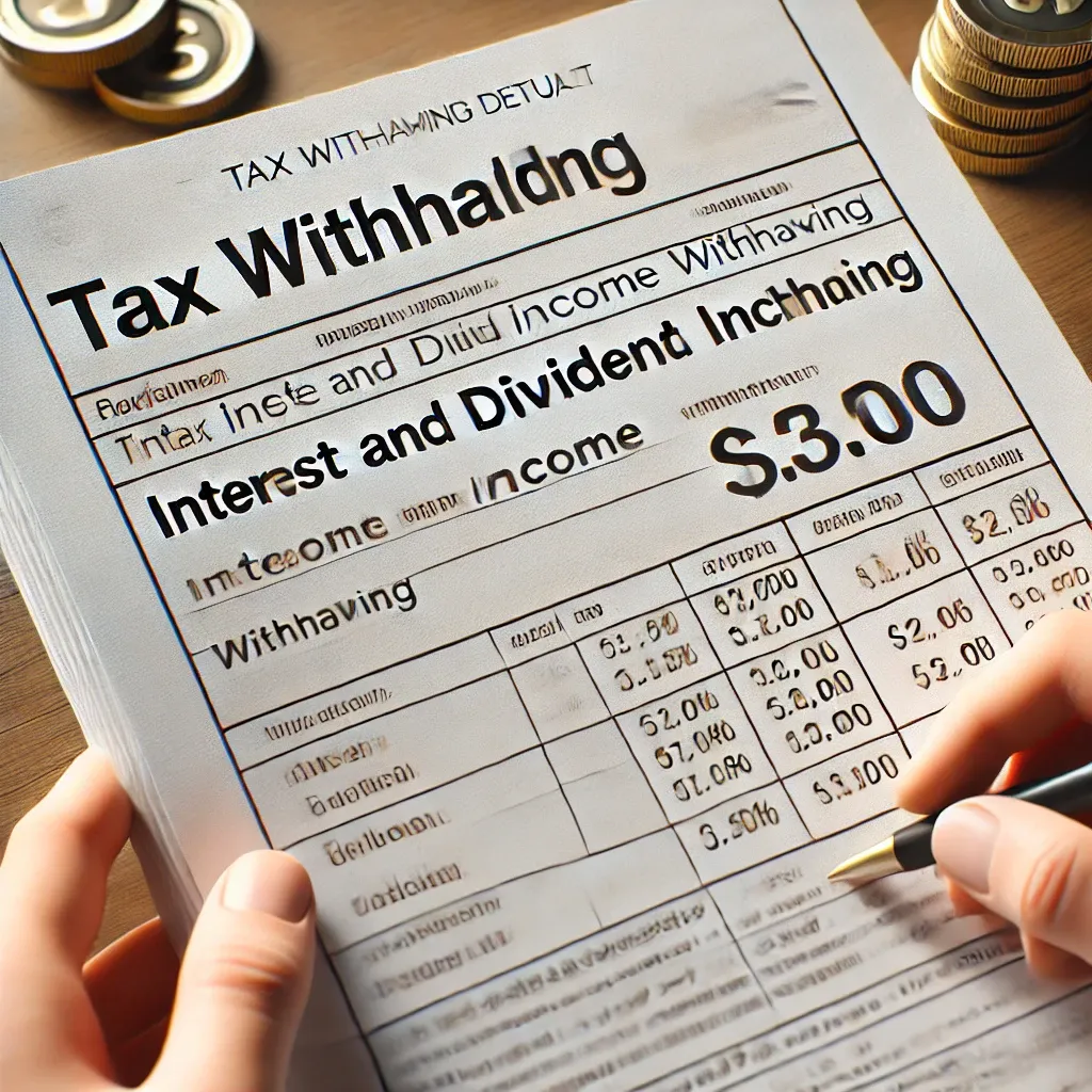 이자배당소득 원천징수 영수증