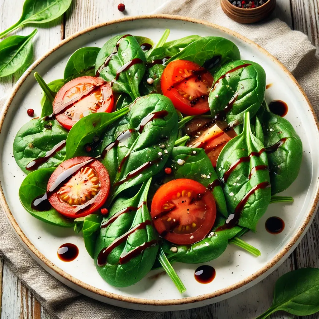 시금치 샐러드 with 토마토 발사믹 드레싱 만들기