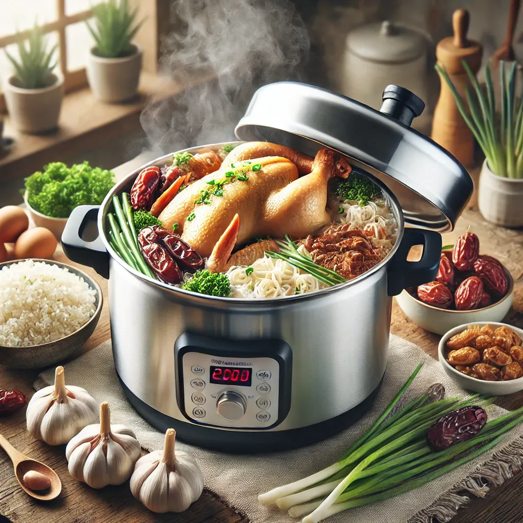 압력솥 닭백숙 ~ 삼 없는 삼계탕끓이는법