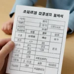 초등학생 건강검진 결과지