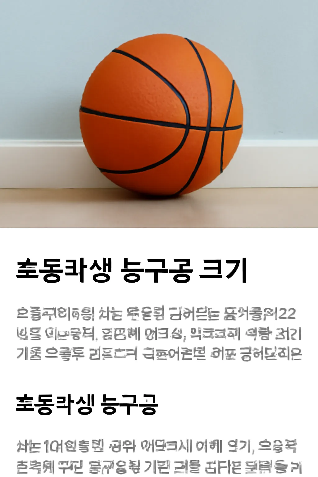 초등학생 농구공 크기